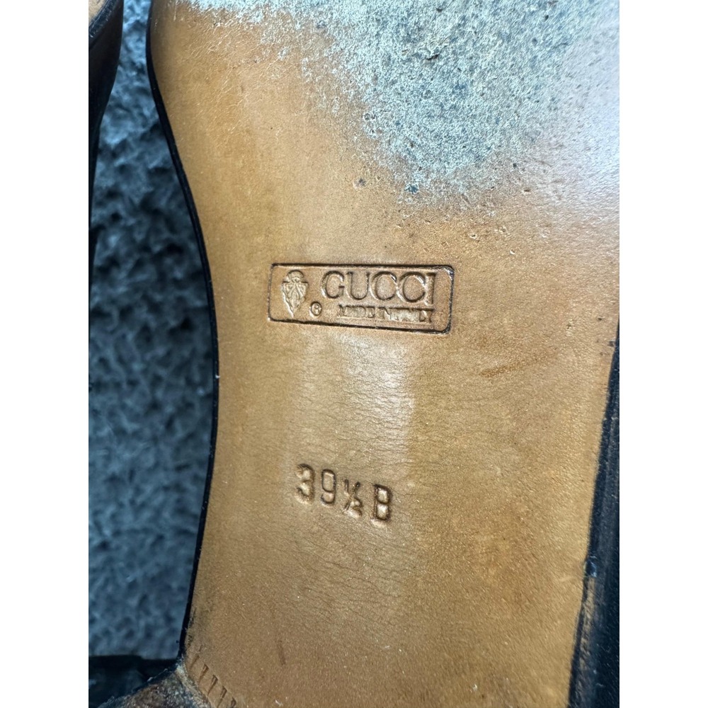 Vintage Gucci Classic Horsebit Slip On Casual Loafers Black Womens 39.5B EU - Picture 9 of 11